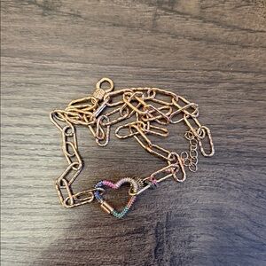 Elegant Gold Chain Bracelet with Multicolor Accents